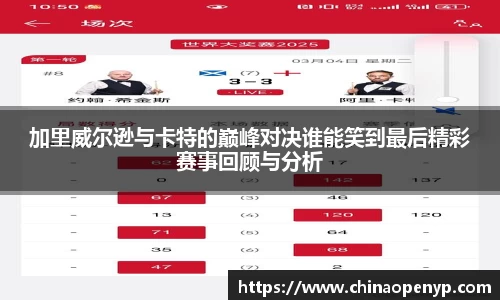 加里威尔逊与卡特的巅峰对决谁能笑到最后精彩赛事回顾与分析